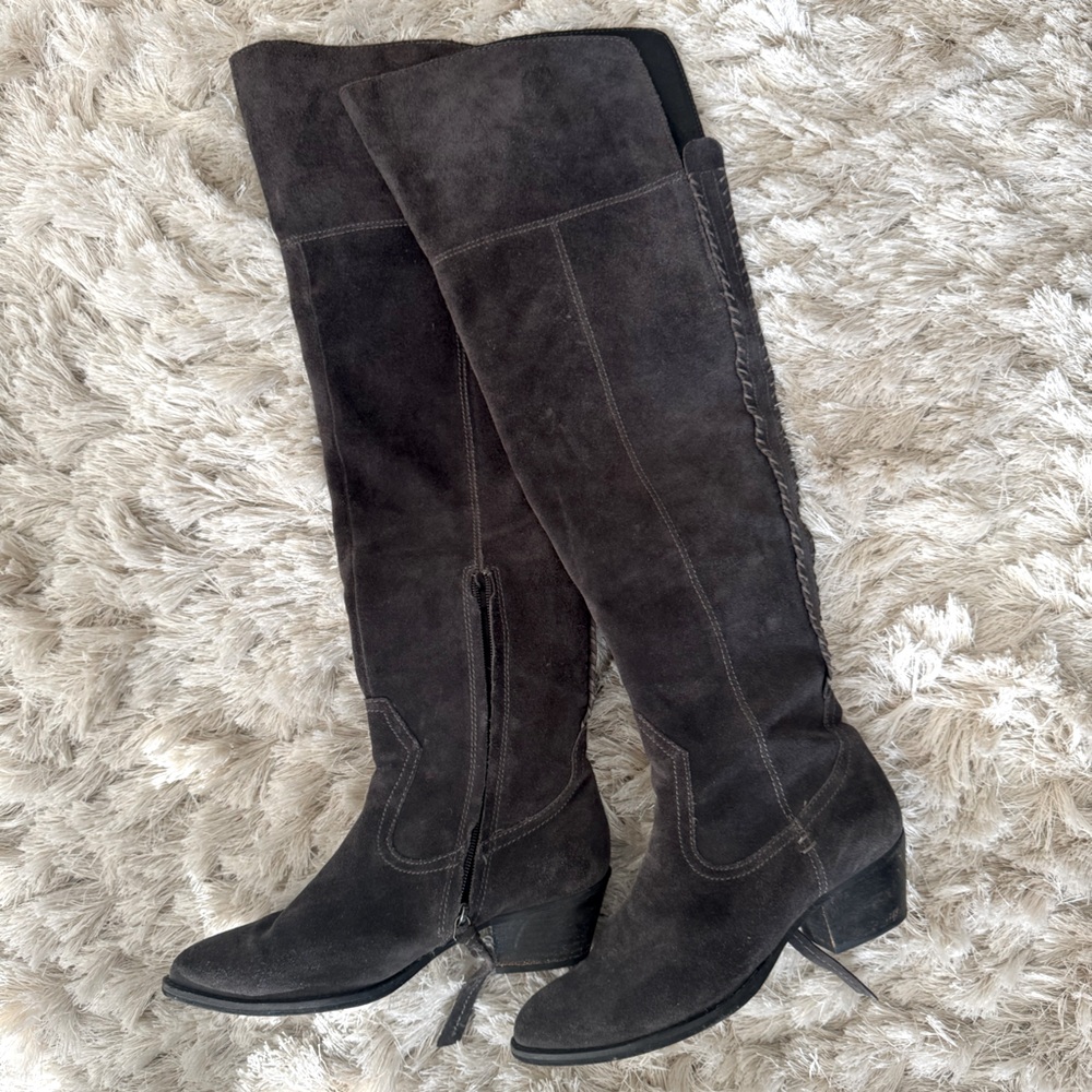 Dolce Vita Silas Over the Knee Grey Suede Boots 6.5